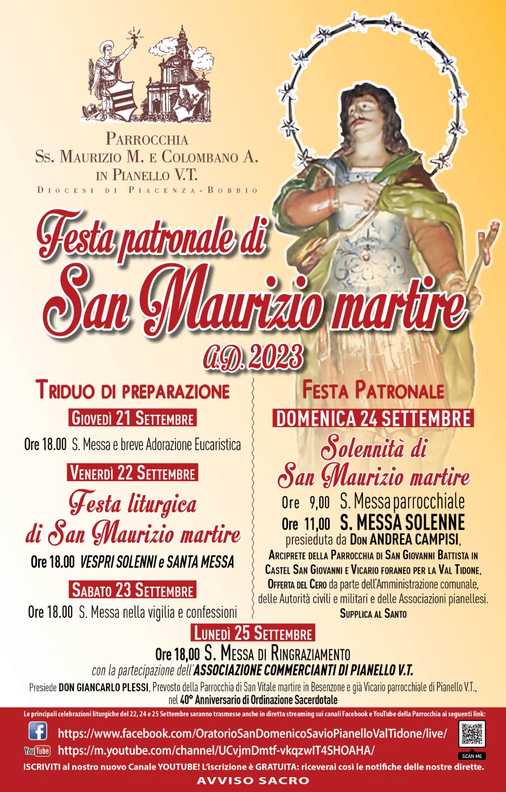 Festa Patronale di San Maurizio - Parrocchia di Pianello Val Tidone