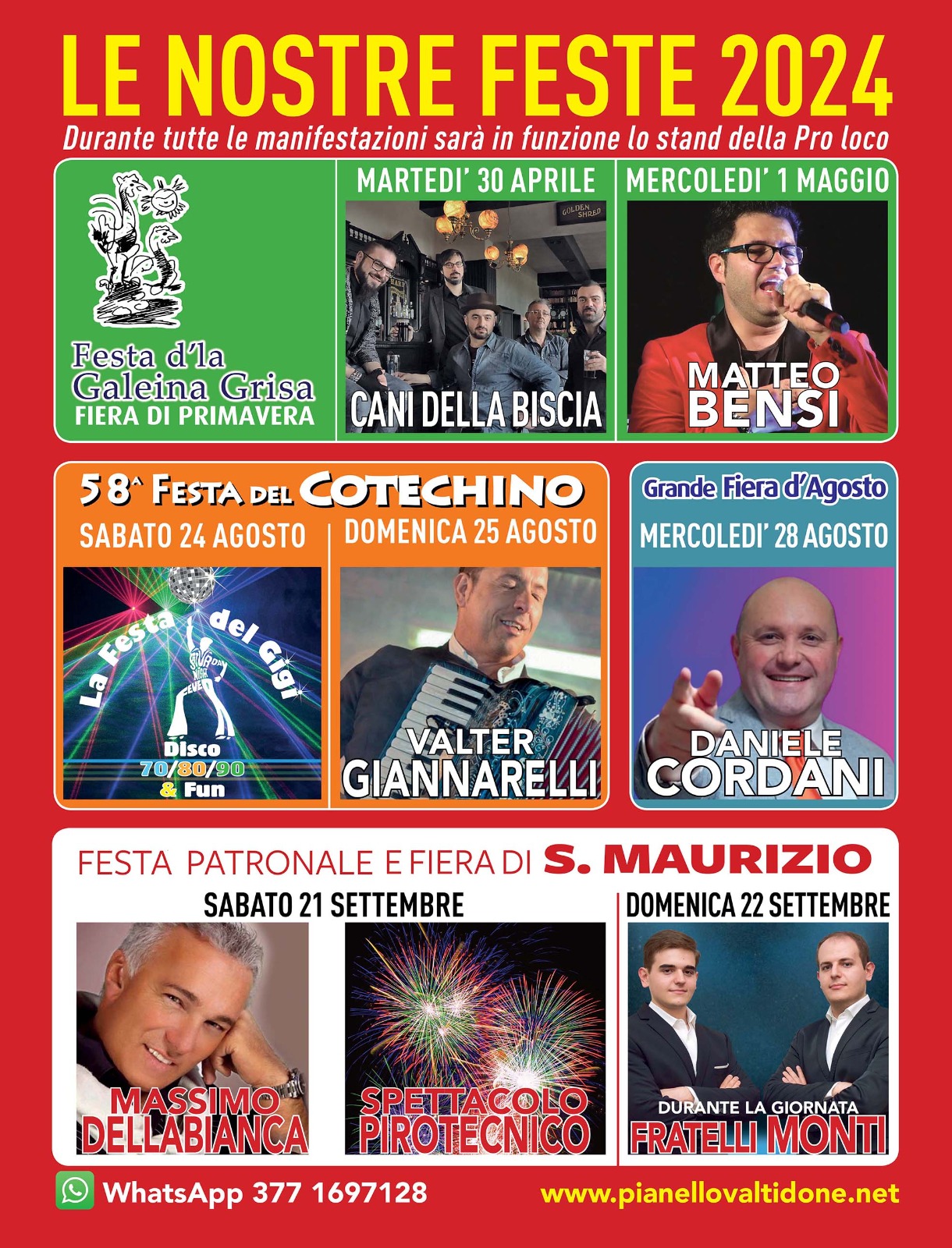 Pro Loco Pianello Val Tidone, programma eventi e spettacoli 2024