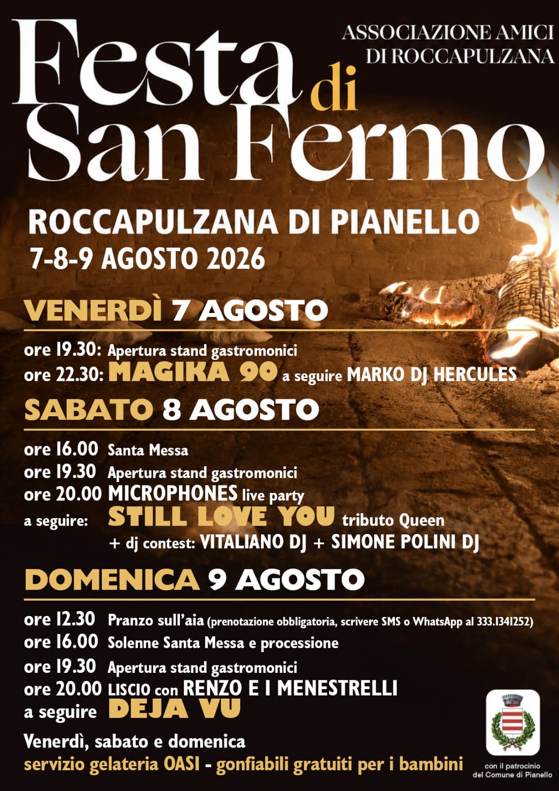 Locandina della Sagra di San Fermo 2026 a Roccapulzana di Pianello Val Tidone